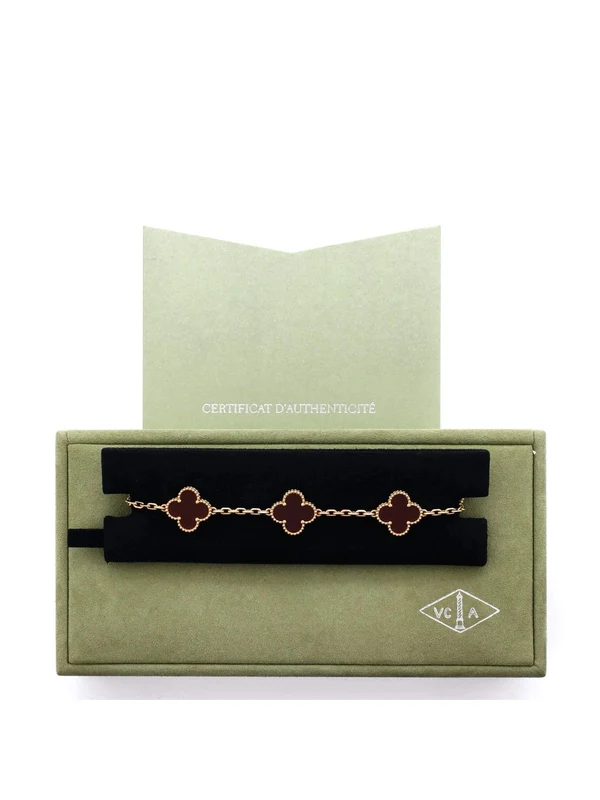 Pulsera Trébol Cinco Motivos con Minerales a Elegir y Kit de Regalo