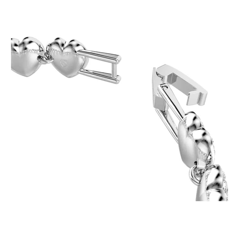 Pulsera de Corazones con Cristales Ajustable Acabado en Plata