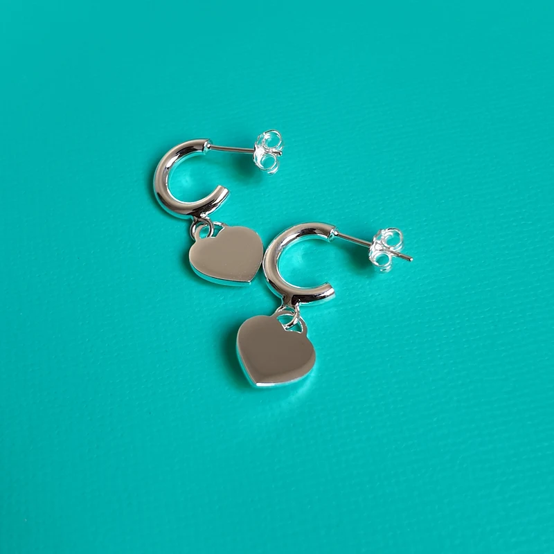 Arracadas con Dije de Corazón y Piedra en Plata 925