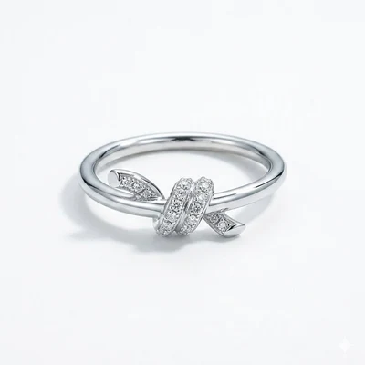 Anillo Nudo con Piedras en Plata 925