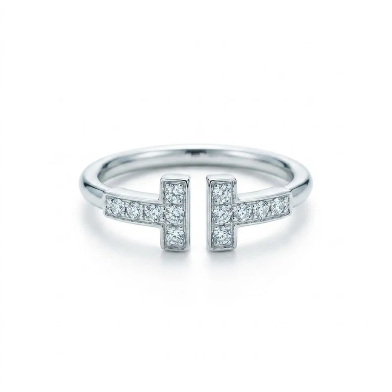 Anillo Doble Barra con Piedras en Plata 925