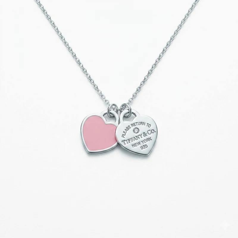 Collar Return To Tiffany Mini Rosa Con Diamante En Plata 925