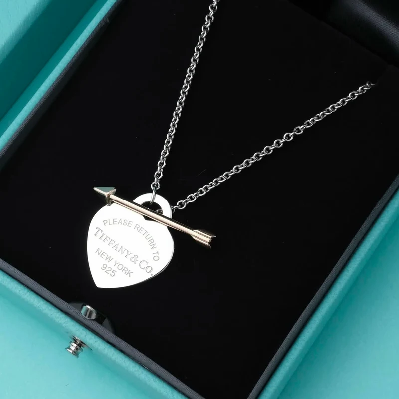 Collar Return to Tiffany Corazón Con Diamante En Plata 925