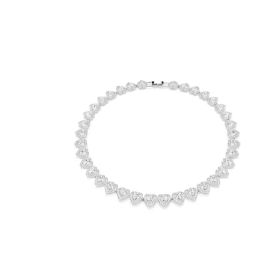 Collar de Corazones con Cristales Ajustable Acabado en Plata